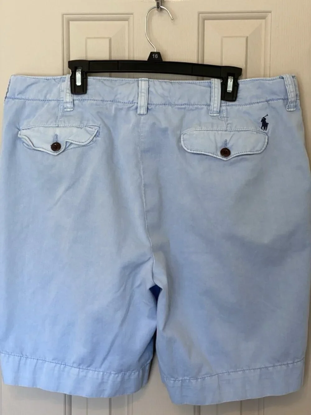 Polo Ralph Lauren Shorts Men 38 Light Blue Flat Front Casual Summer Beach Cotton